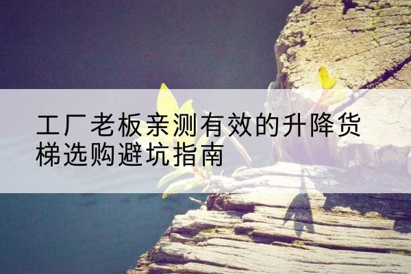 阳西升降货梯怎么选-工厂老板亲测有效的升降货梯选购避坑指南