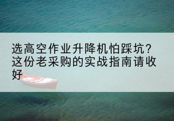 阳西高空作业升降机厂家推荐-选高空作业升降机怕踩坑？这份老采购的实战指南请收好