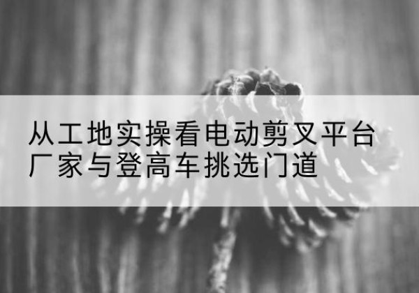 阳西电动剪叉升降平台厂家-从工地实操看电动剪叉平台厂家与登高车挑选门道