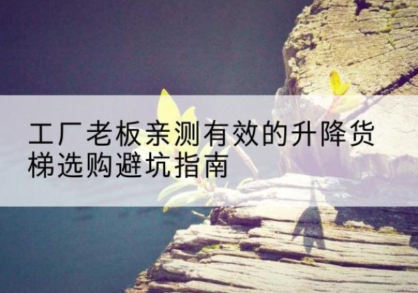阳西升降货梯怎么选-工厂老板亲测有效的升降货梯选购避坑指南